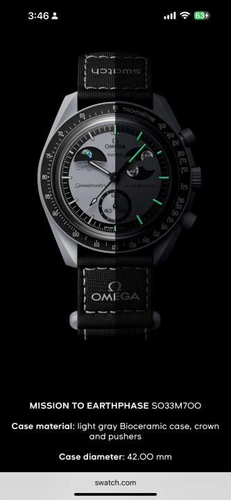 Swatch x Omega Moonswatch Mission to Earthphase