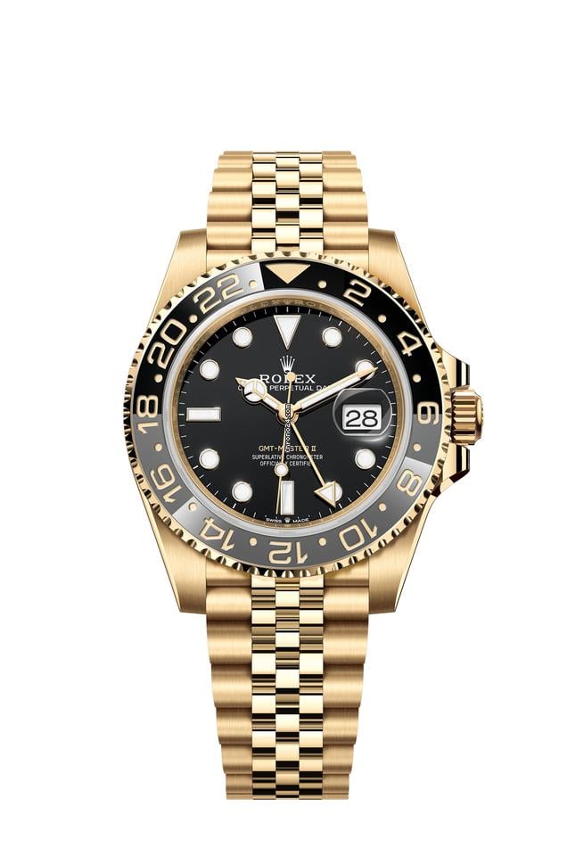 Rolex GMT-Master II "Yellow Gold Black & Grey Bezel Jubilee Bracelet"