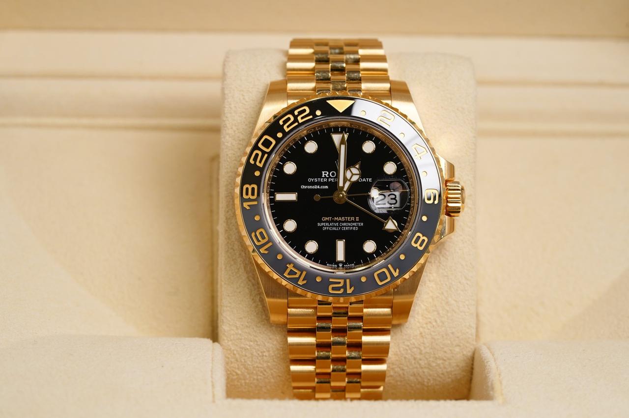 Rolex GMT-Master II "Yellow Gold Black & Grey Bezel Jubilee Bracelet"