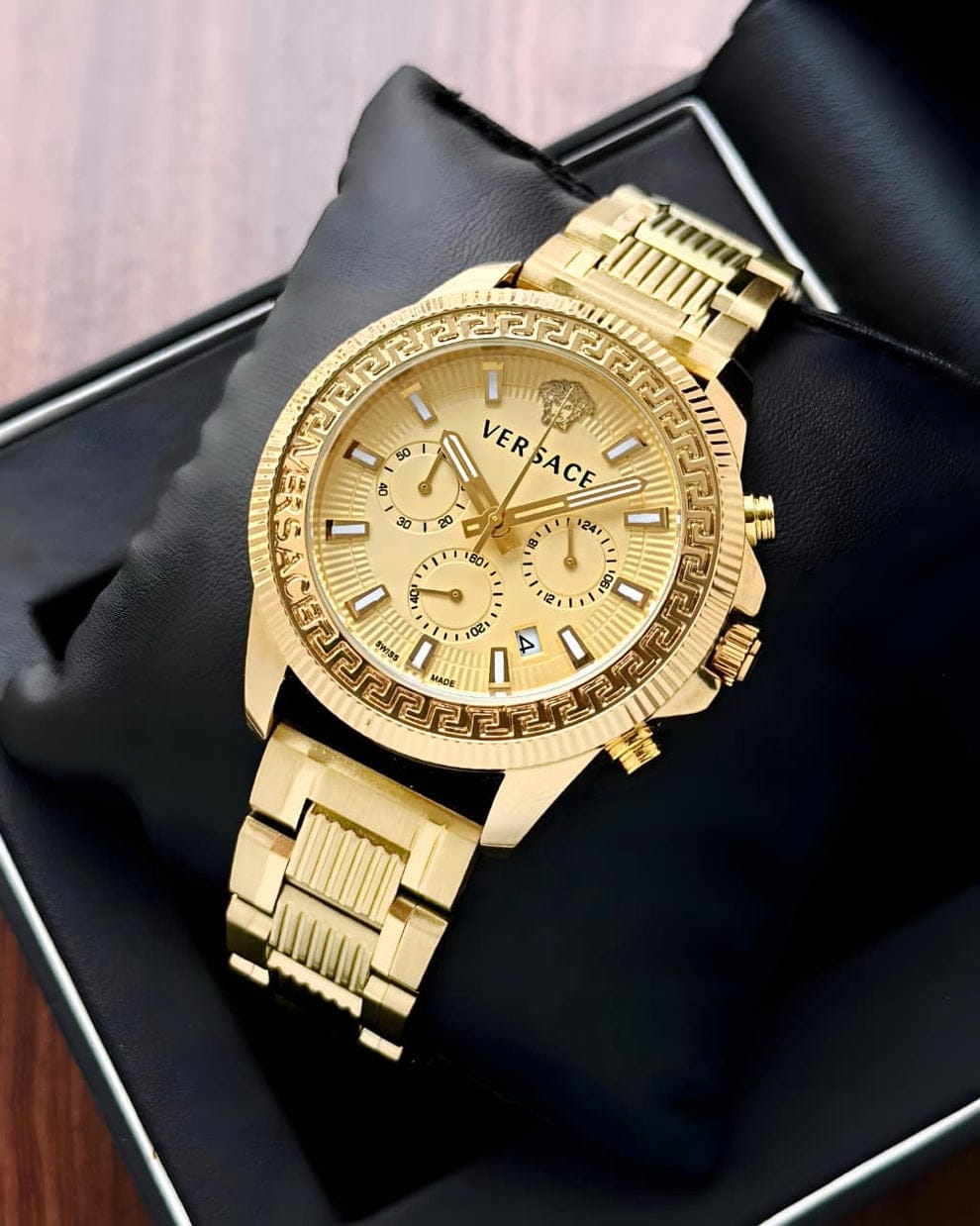 The Versace Greca Action watch blends modern sportiness